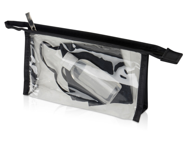 Набор средств индивидуальной защиты «Лайт», Цвет косметичка- прозрачный/черный, маска- черный