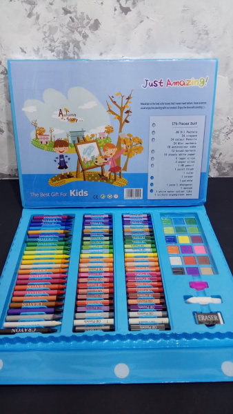 Набор для рисования (творчества) в чемоданчике The Best Gift For Kids с мольбертом, 176 предметов Розовый