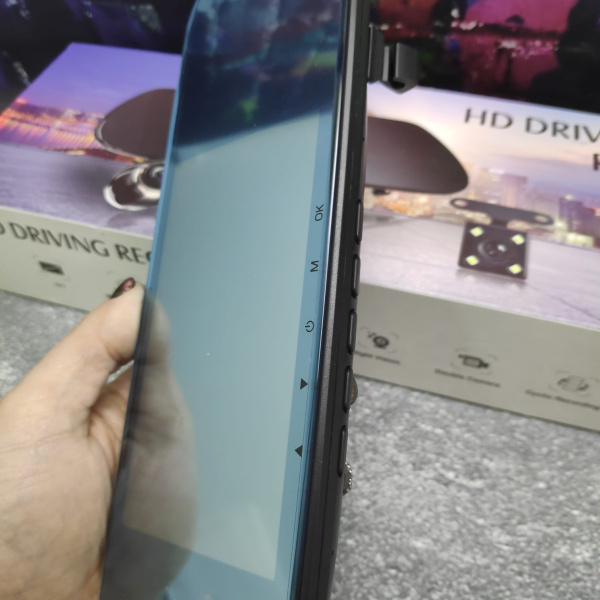 Видеорегистратор-зеркало заднего вида 3 в 1 HD Driving Recorder,  с датчиком движения и с камерой заднего обзора