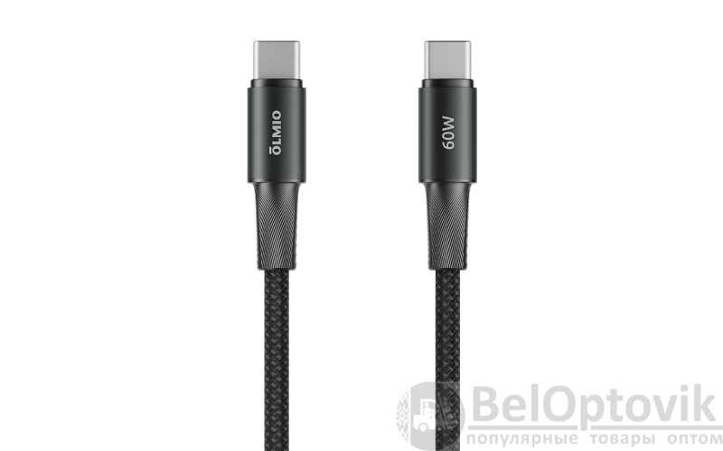 Кабель MASTER, Type-C - Type-C, 60W, USB2.0, 1.2м, черный, OLMIO