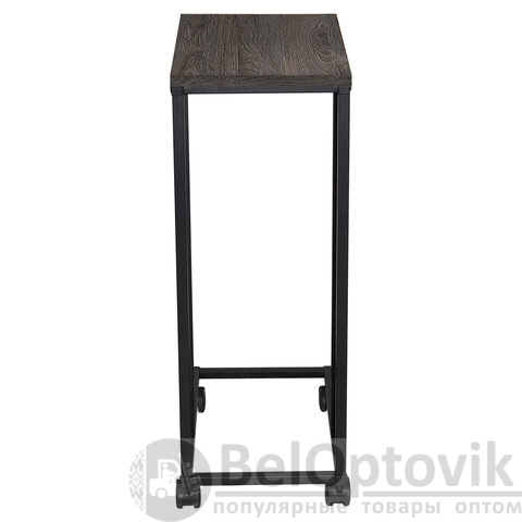 Стол журнальный BRABIX "LOFT CT-001", 450х250х680 мм, на колёсах, металлический каркас, цвет морёный дуб, 641859