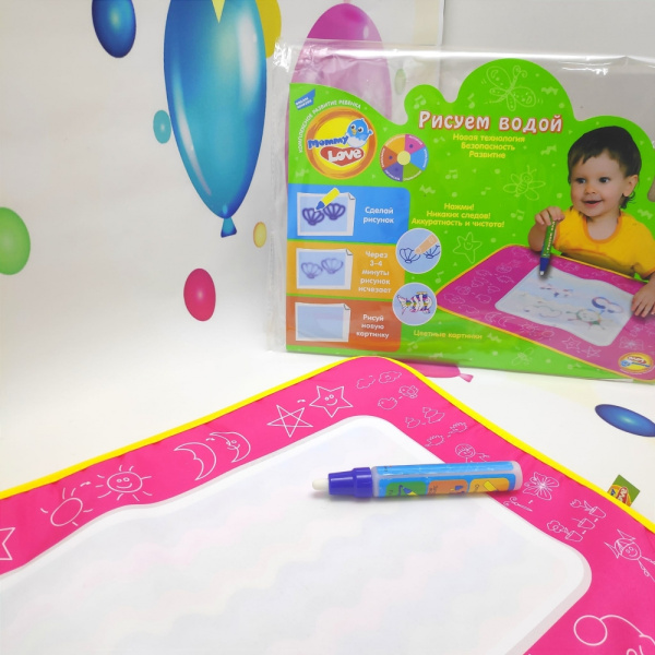 Развивающий водный коврик для рисования Mommy Love Рисуем водой, 44 х 29 см.