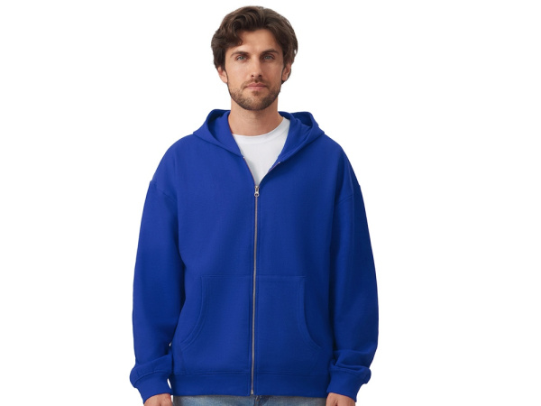 Толстовка оверсайз с капюшоном на молнии «Monaco», Размер XL-2XL, Цвет синий классический