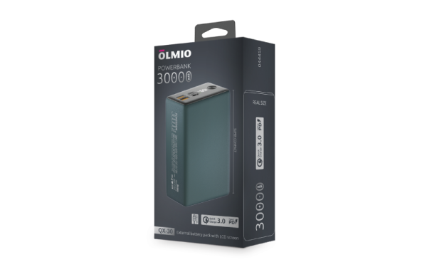 Внешний АКБ QX-30, 30000mAh, deep-green, OLMIO