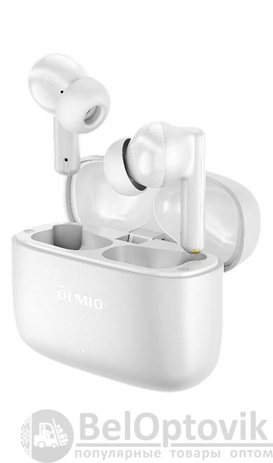 Наушники беспроводные "TWE-15", ANC+ENC, True Wireless, white, OLMIO