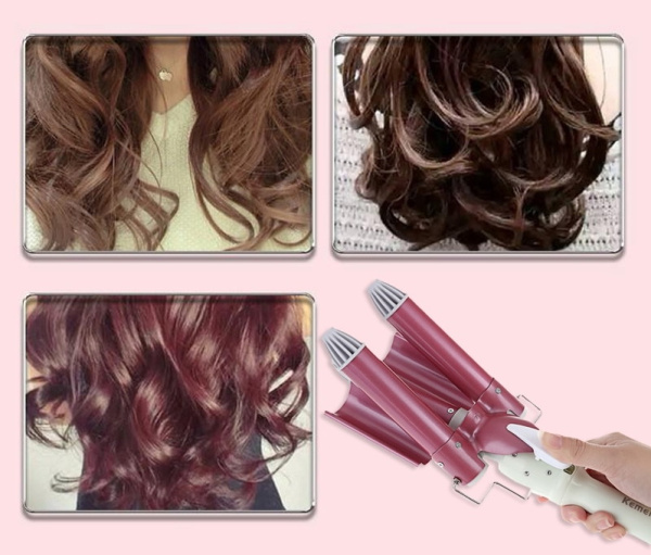 Тройная плойка для создания волн Kemei 926