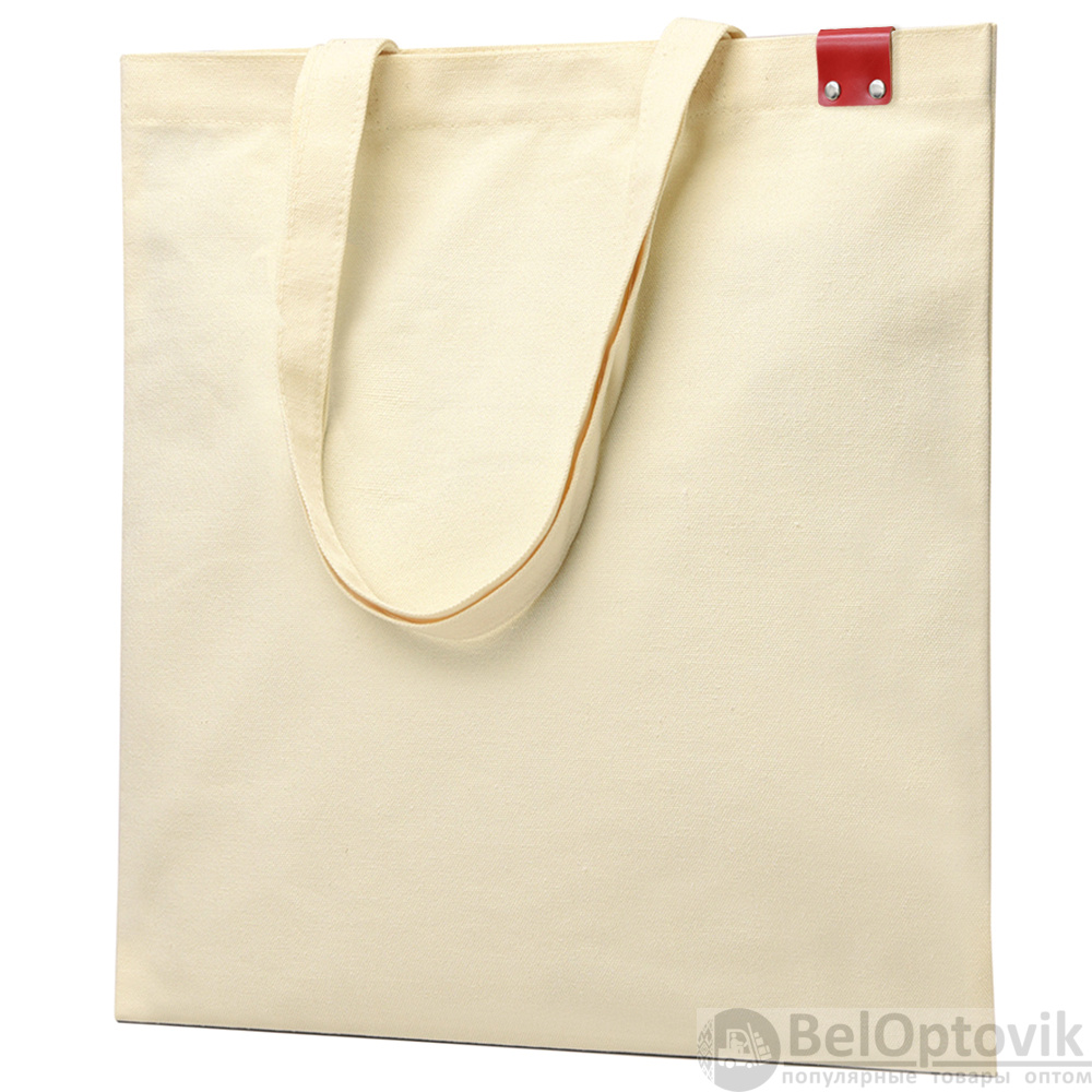 Сумка для покупок IVORY 325 г/м² с PU нашивкой, красный