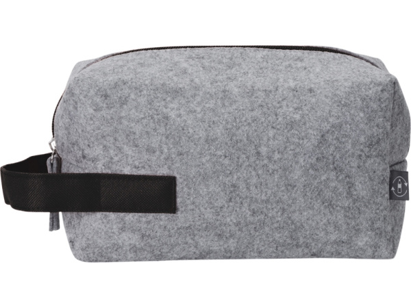 Косметичка из РПЕТ фетра с ручкой «Felt», Цвет серый, черный