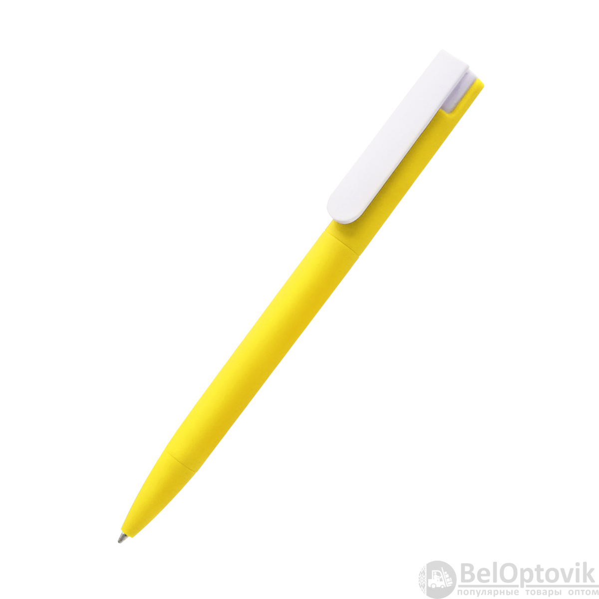 Ручка пластиковая Mira Soft софт-тач, желтый