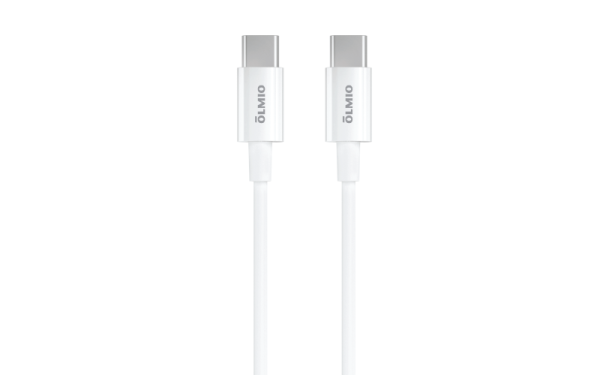 Кабель USB2.0, Type-C - Type-C, 2м, белый, OLMIO