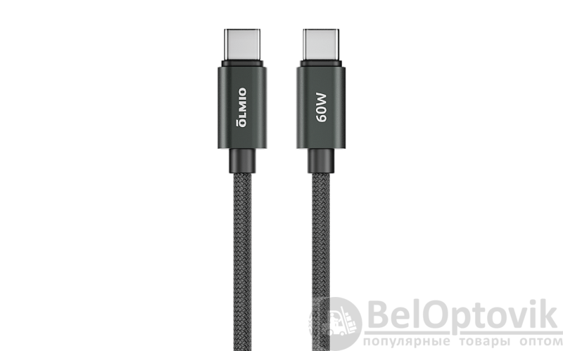 Кабель REEL, Type-C - Type-C, 60W, USB2.0, 1.2м, черный, OLMIO