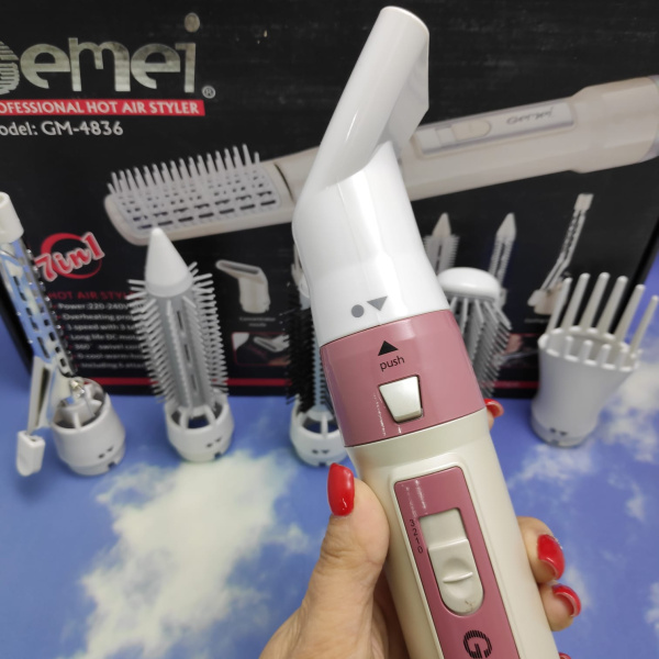 Мультистайлер фен - плойка для волос Gemei GM-4836-6 насадок