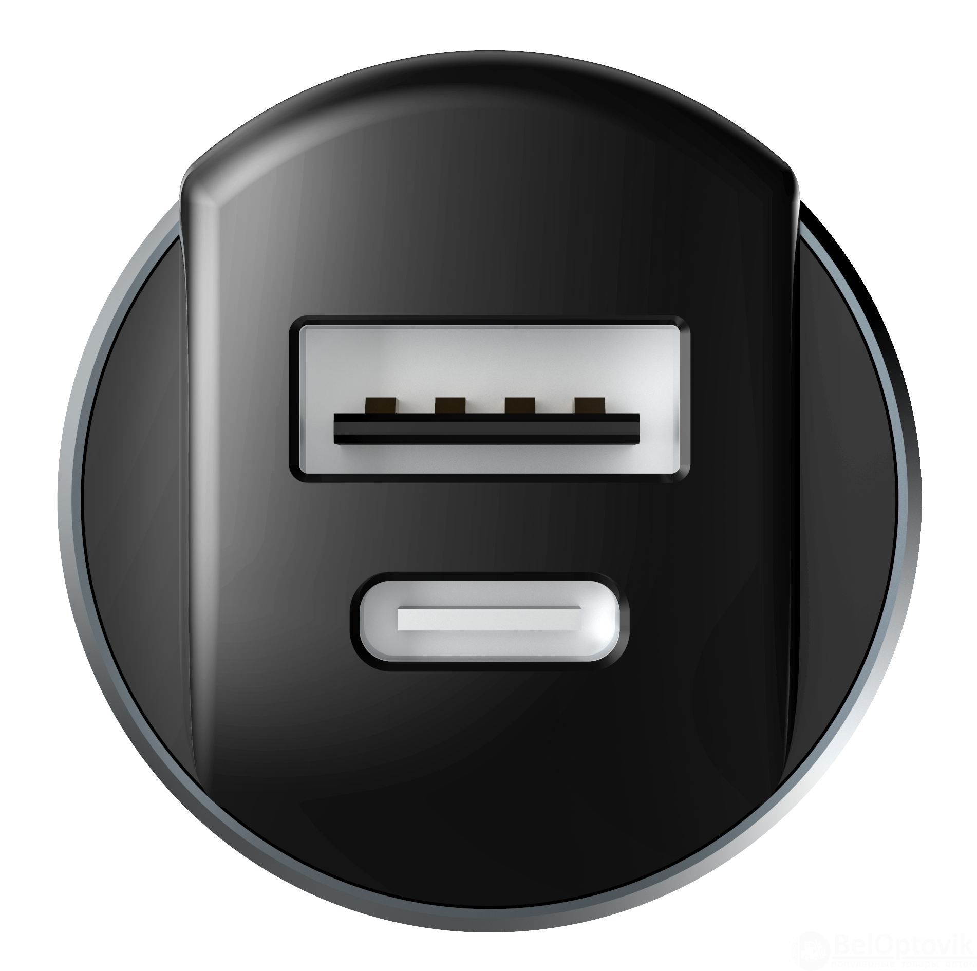 АЗУ 38W, Type-C +USB, PD, QC, gray, OLMIO
