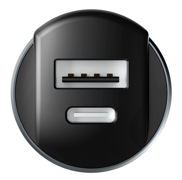 АЗУ 38W, Type-C +USB, PD, QC, gray, OLMIO
