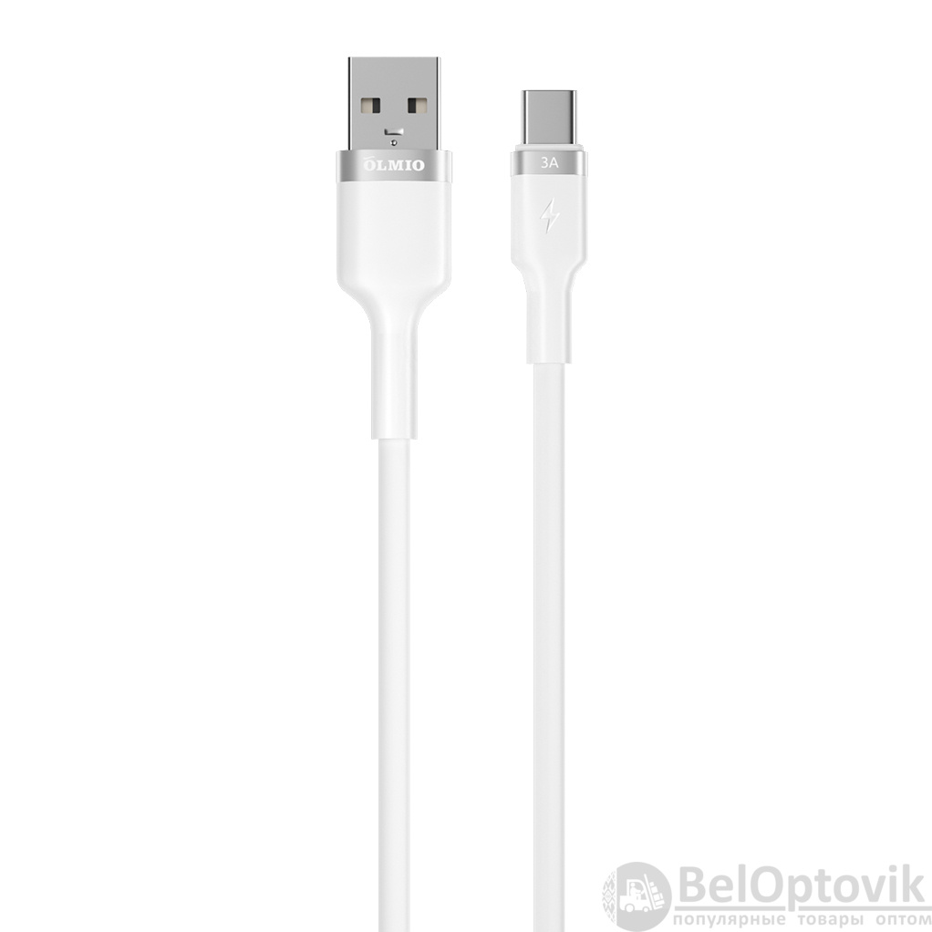 Кабель RAPID, USB 2.0 - Type-C, 1.2м, 3A, белый, OLMIO