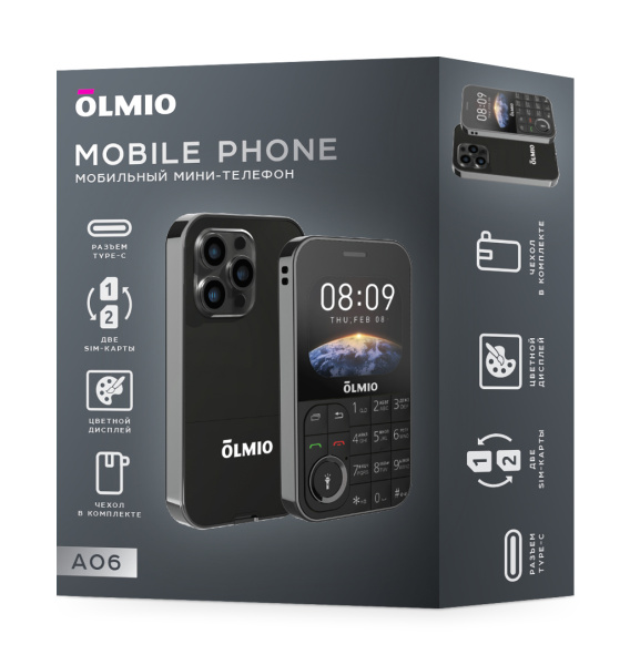 A06 Olmio (черный) Мобильный телефон