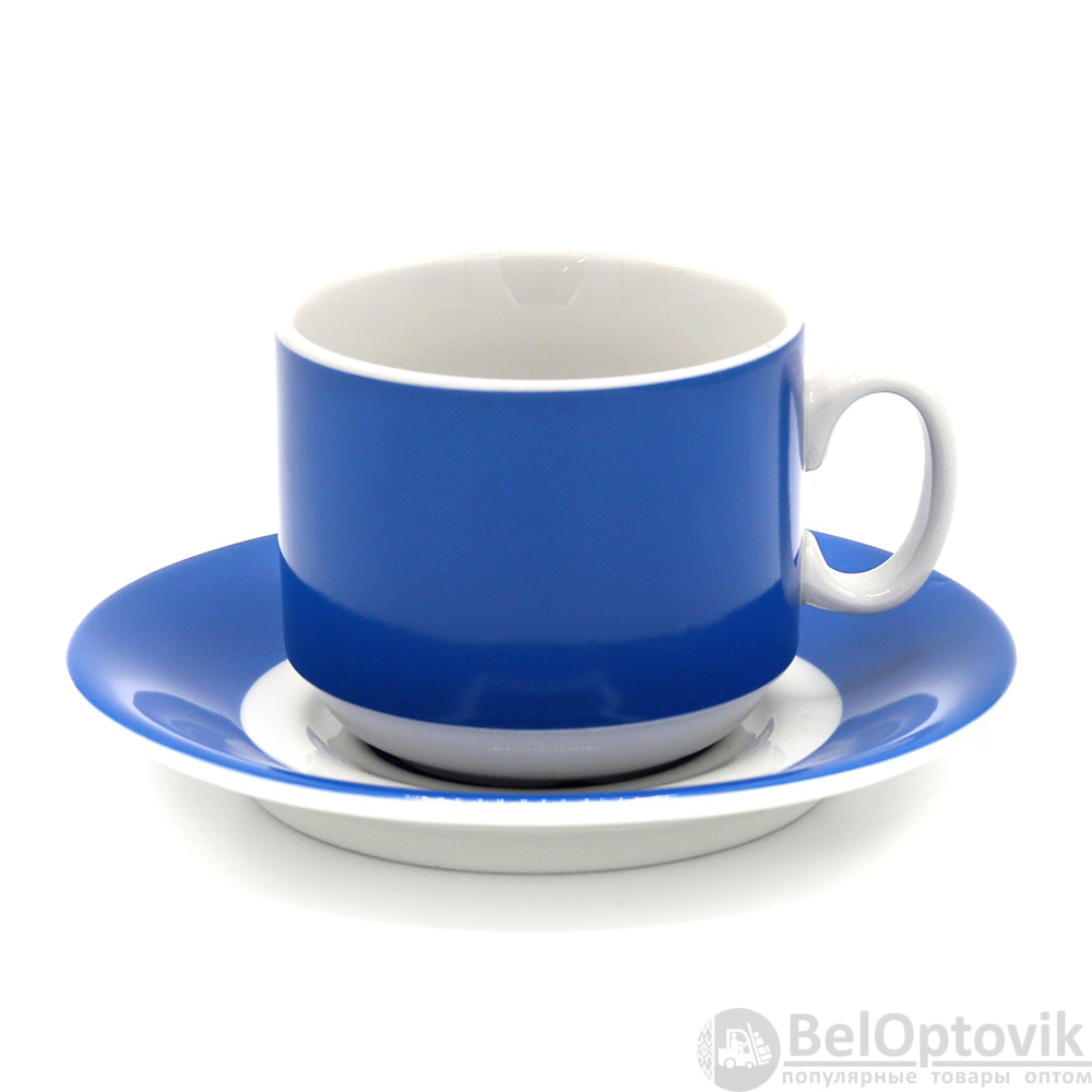 Чайная пара фарфоровая 220см³ &amp;quot;экспресс&amp;quot; &amp;quot;Sunrise&amp;quot; (7С1665Ф34), синий, в коробке