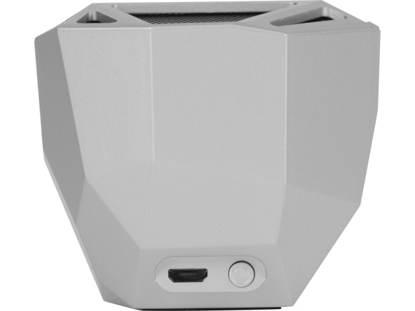 Портативная колонка «Geo», синяя подсветка, Цвет серебристый