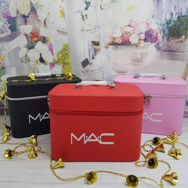 Косметичка – сундук от MAC 2 косметички в 1 (органайзер) Красная