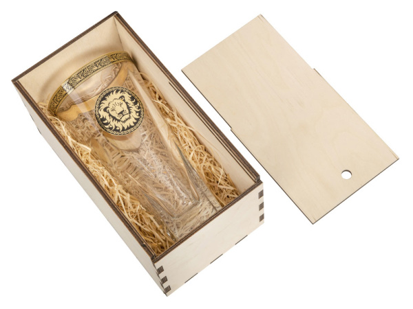 Ваза «Король Лев», Цвет прозрачный/золотистый