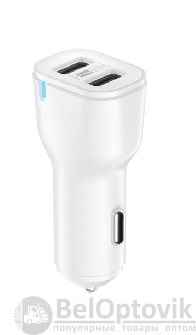 АЗУ USBx2, 2.4A, white, OLMIO