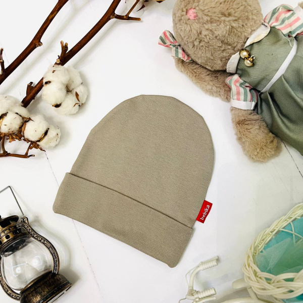 Шапочка для новорожденного Bebika, состав: 95% натуральный хлопок, 5% лайкра (20/4-37)