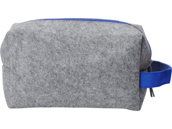 Органайзер для электроники и проводов «Felt» из RPET-фетра с ручкой, Цвет серый, синий