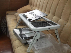 УЦЕНКА! Портативный складной столик для ноутбука E-Table LD09 (постельный стол Е-тейбл) подставка для ноутбука  с 2-мя вентиляторами