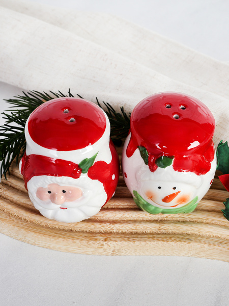 Набор для специй Дед мороз и Снеговик / B3014 /уп 96/ новогодний