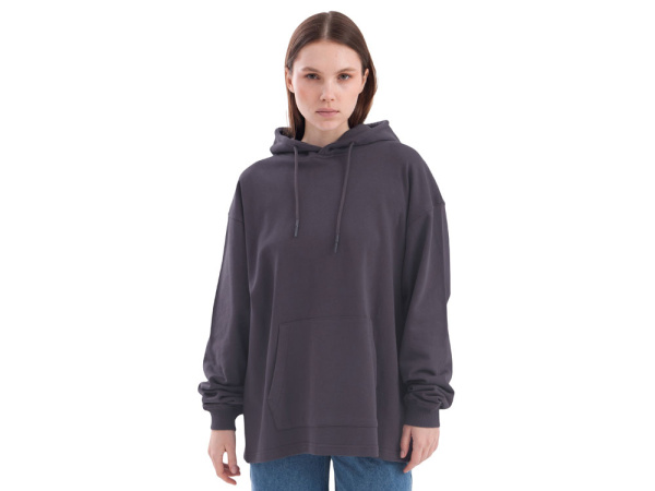 Худи оверсайз «Alpha.01» унисекс, Размер XL-2XL, Цвет темно-серый