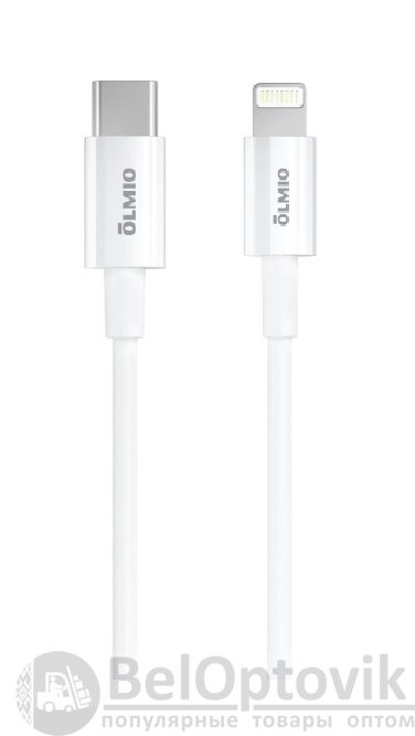 Кабель USB2.0, Type-C - Lightning, 2м, белый, OLMIO