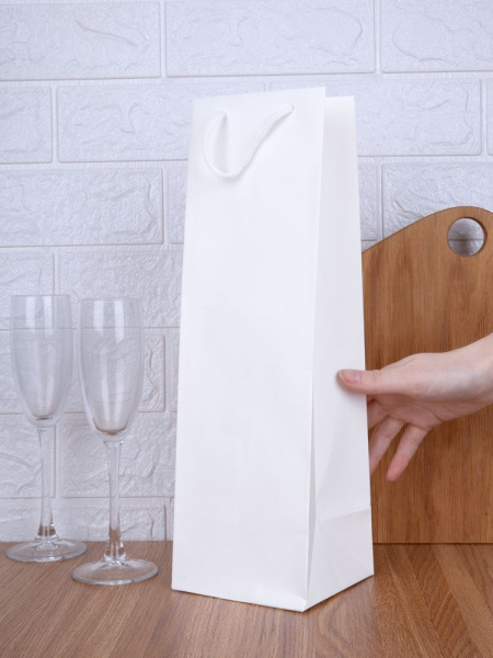 Пакет под бутылку Vindemia, белый, 12х11,2х38 см