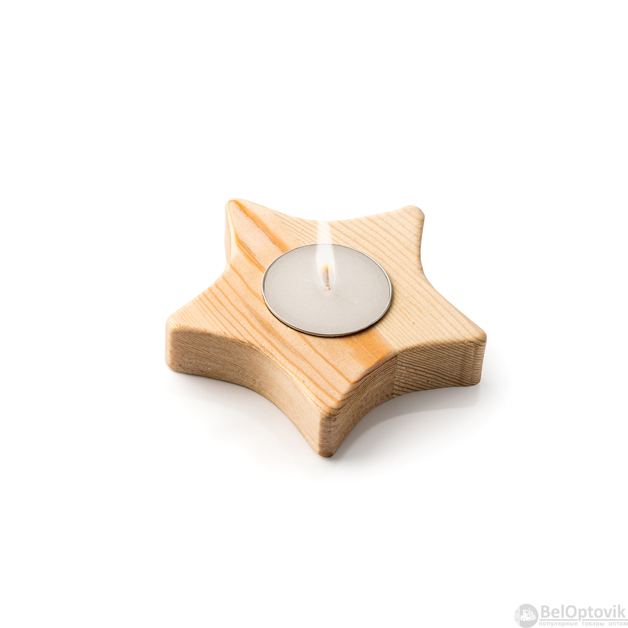 Деревянная свеча MAKA, бежевый
