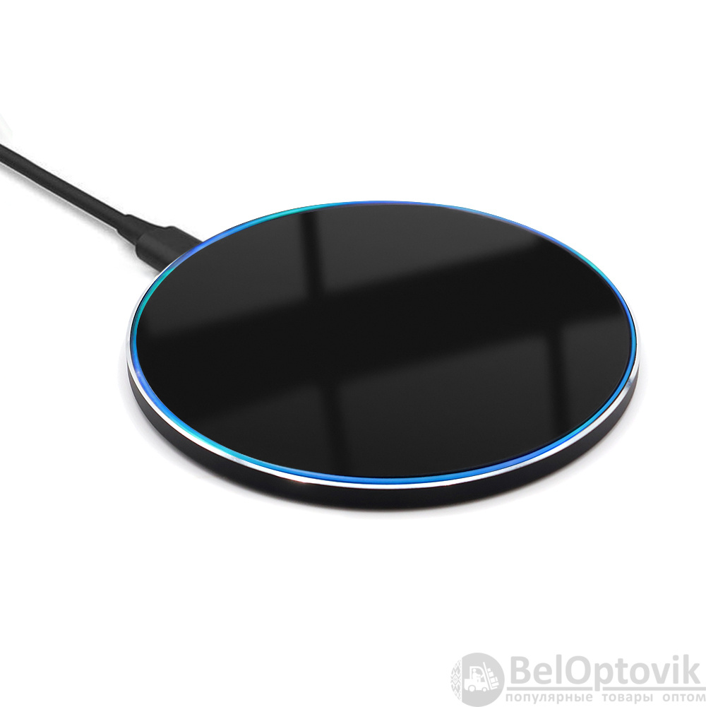 Беспроводное зарядное устройство Gravy с подсветкой и гравировкой 15W, черный