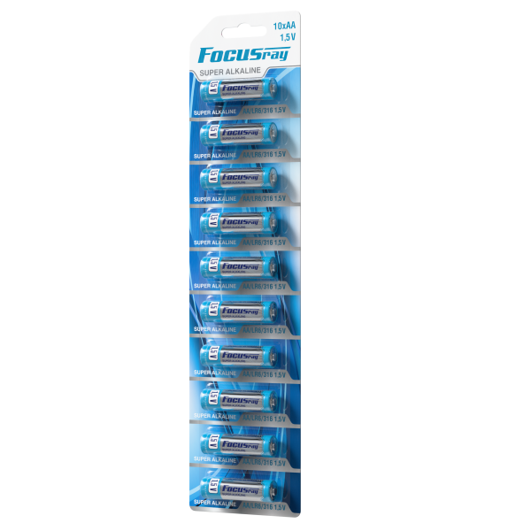 FOCUSray SUPER ALKALINE LR6/BL10 10/100/1000 отрывной батарейка, шт (10 шт)