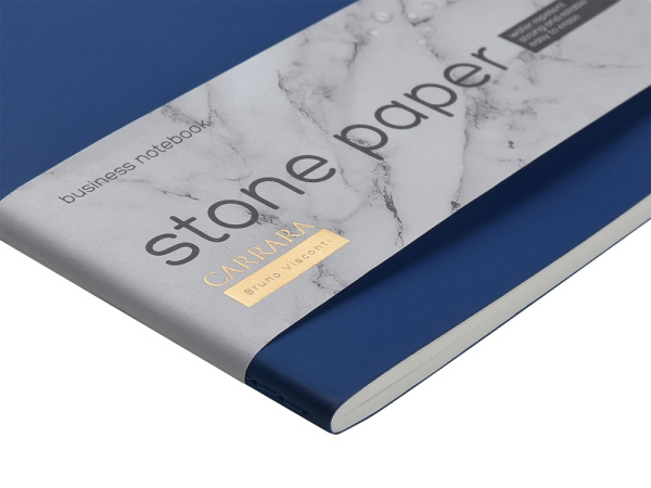 Тетрадь с каменной бумагой А5 «Carrara», Цвет синий