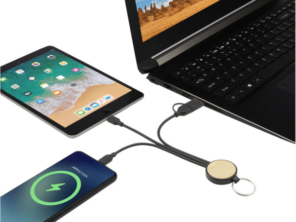 Кабель для зарядки «Tecta» 6 в 1 с брелком, Цвет черный