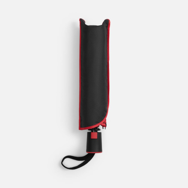 Зонт складной Edgeline, черный с красным