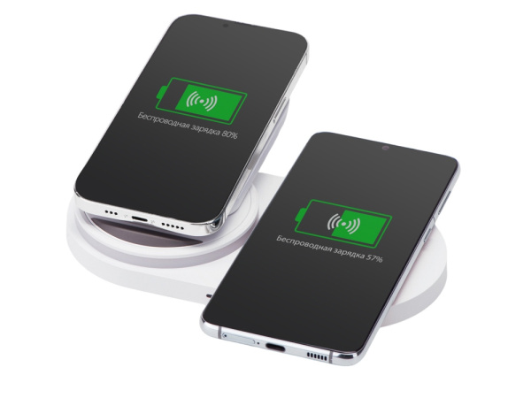 Складная зарядная станция с беспроводной зарядкой «Flashport», 15 Вт, Цвет белый