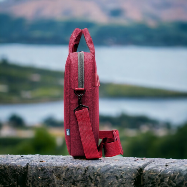 Сумка для ноутбука 15.6 Elegance, красная / Крепление для чемодана, застежка на липучке, утолщенная стенка в кармане