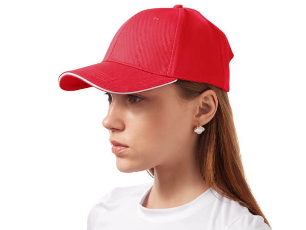 Бейсболка «Cancun», Цвет красный, белый