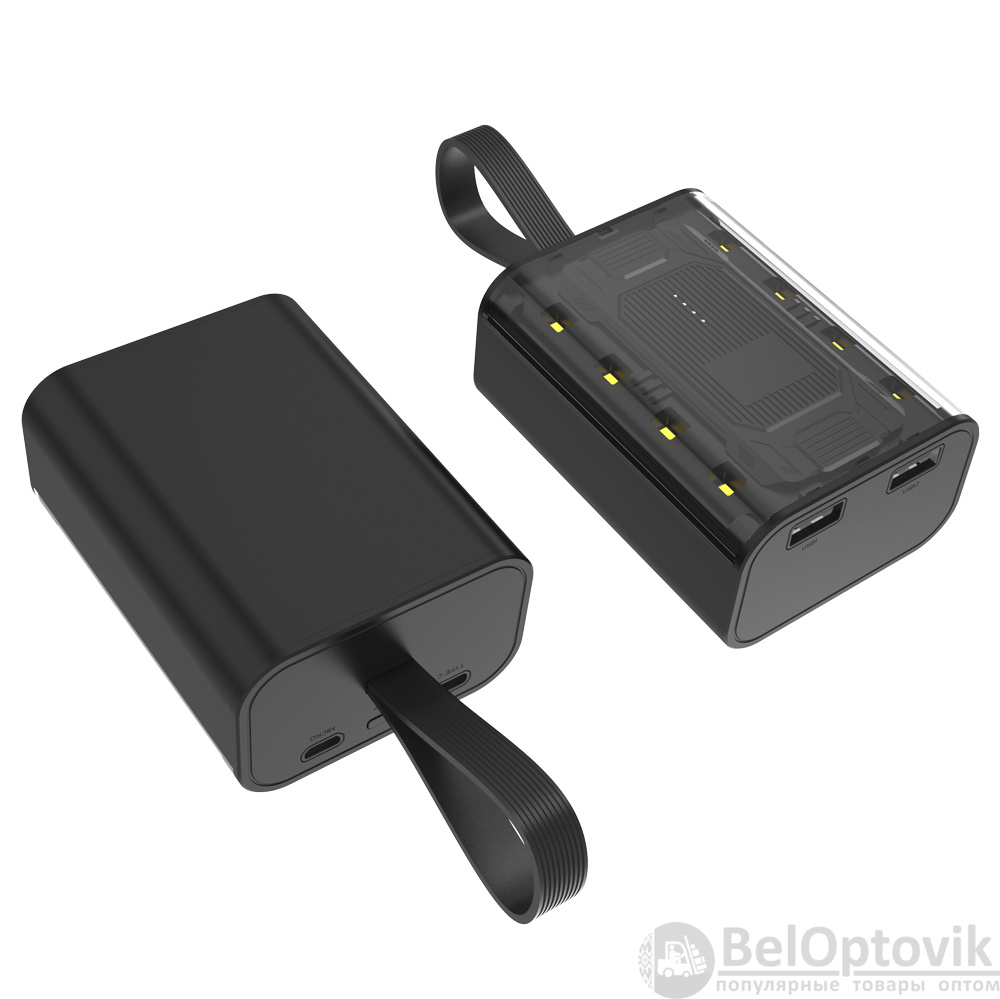 Внешний аккумулятор Power Bank Courage, 5000 Mah, черный