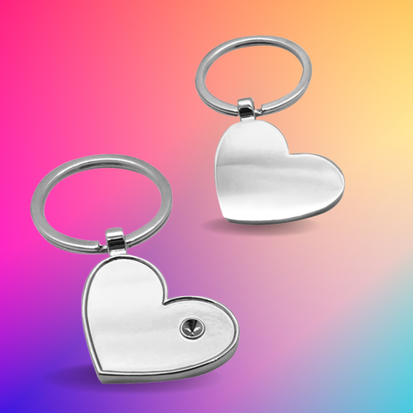 Брелок "Сердце" металлический, серебристый в зип-пакете