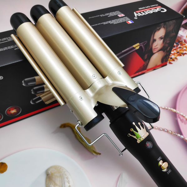 Щипцы плойка Geemy GM-2988  для завивки волос 3-х волновая с керамическим покрытием