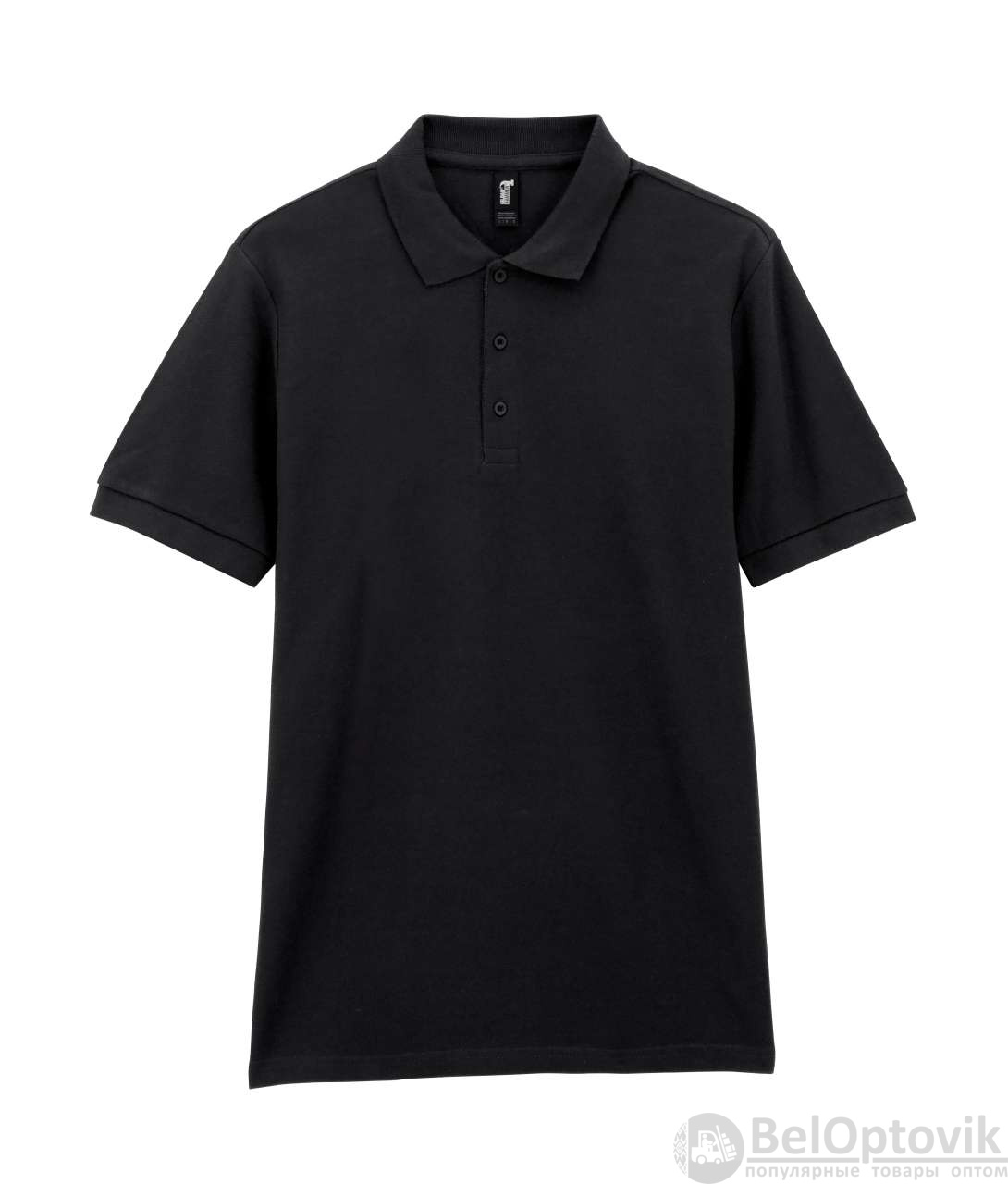Футболка поло PREMIUM COTTON ADULT DOUBLE PIQUE, ЧЕРНЫЙ S