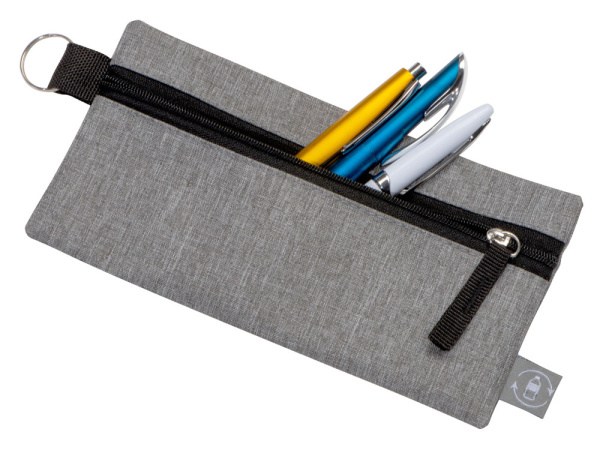 Пенал «Holder» из переработанного полиэстера RPET, Цвет серый/черный