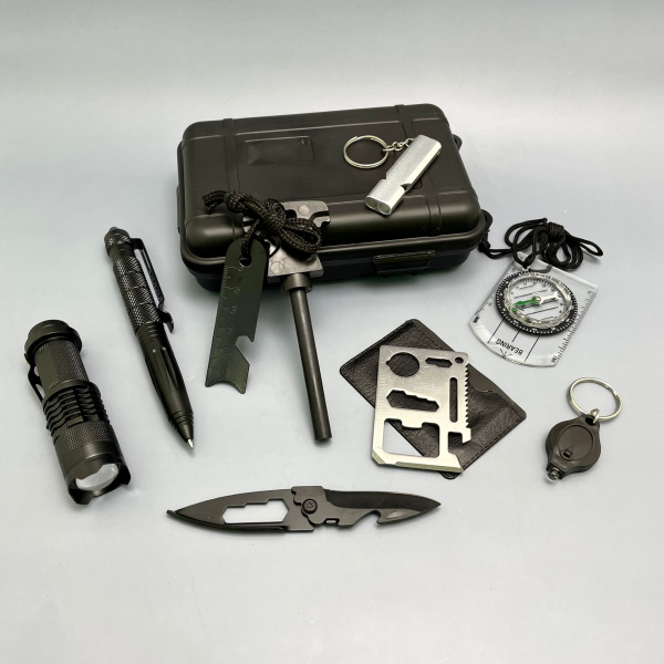 Набор для выживания (походный набор ) в кейсе, 8 предметов
