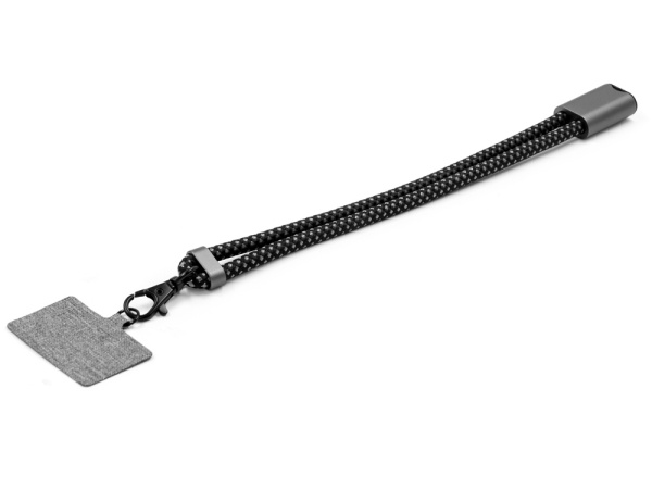 Ремешок-держатель для телефона с зарядным кабелем USB-C - USB-C «Lany Wristband Charge Eco», Цвет серый