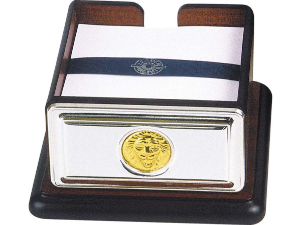 Настольный набор «Голова льва», Цвет коричневый, серебристый, золотистый