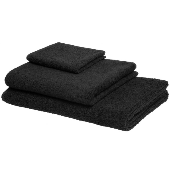 Полотенце отельное For Rooms, большое, черное, 70х140 см